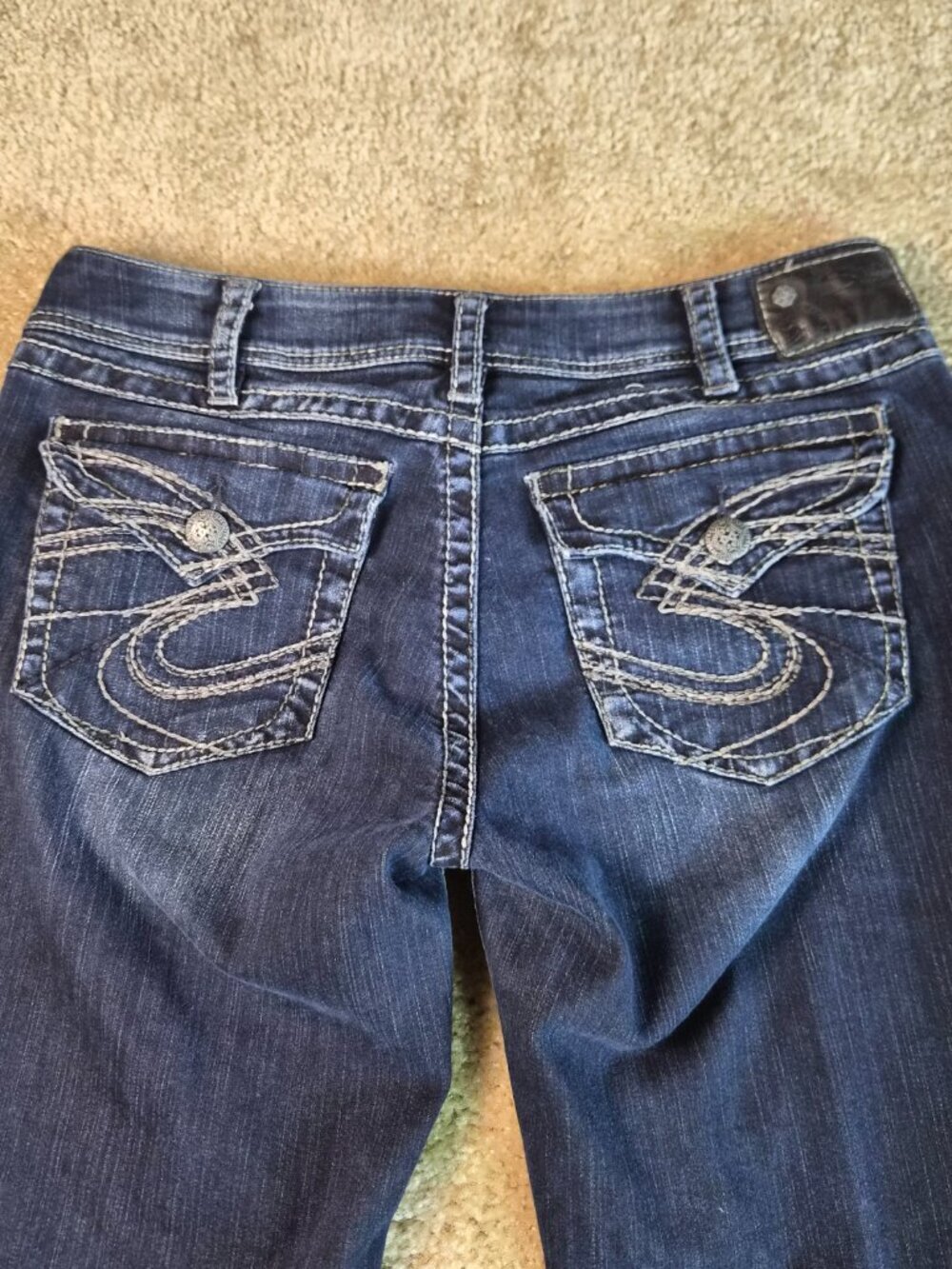 Silver Jeans Womens Size 33 Blue Suki Surplus Bootcut Flap Pocket Western G011